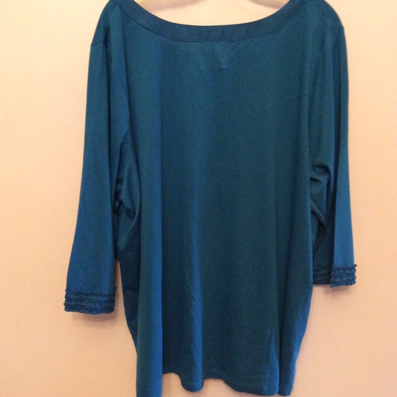 Avenue Fun Sassy Ruffle Trim Button Placket Top - Picture 8 of 8